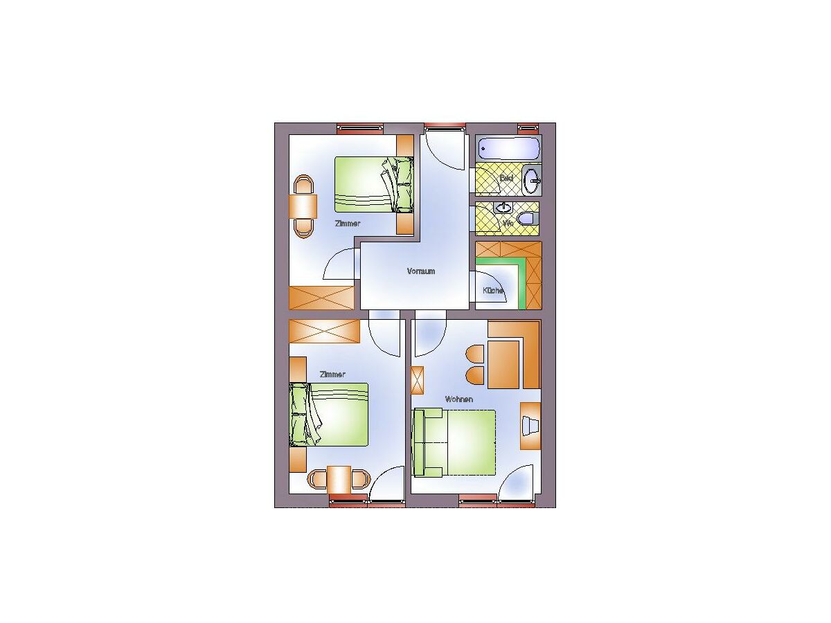 Apartment Apartment/2 Schlafräume/Du od. Bad, WC