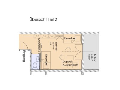 Holiday room App. 60 m² - 2 Schlafzimmer, Bad, sep. WC - Features photo 29