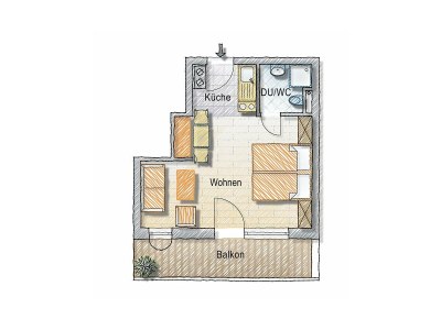 Apartment 1-Raum Appartement Nr. 11 West-Balkon - Features photo 85