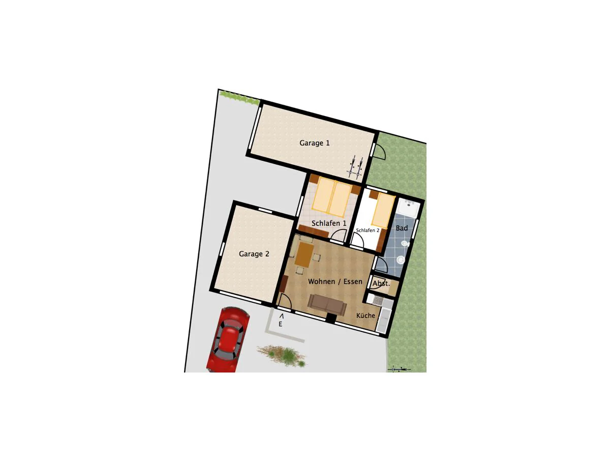 Apartment 1-3-Bett-Ferienhaus