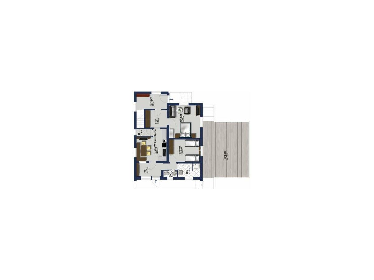 Apartment Haus für 20 Pers., 7 Schlafzimmer, 3xDU, 3xsep.WC